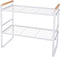 Kitchen Counter Shelf, 2 Tier Space Saving Organizer with Wood Handle, 16.1 x 8.3 x 12.8 Inches (White)