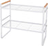 Kitchen Counter Shelf, 2 Tier Space Saving Organizer with Wood Handle, 16.1 x 8.3 x 12.8 Inches (White)