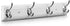 Coat Rack Wall Mounted White, 17" Wooden Modern Coat Hanger with 4 Hooks, Heavy Duty Zinc Alloy Wall Hook Rack