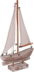 Sailboat 10.75" Linfevisi Wooden Decorations Nautical Sail Boats Model Decoration Beach Coastal Ocean Themed Home Decor