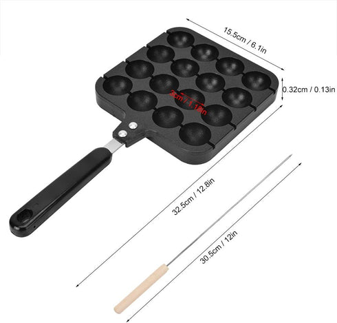 Haofy Takoyaki Maker Pan, Non-Stick 16-Grid Takoyaki Grill for Electric Oven or Gas Stove