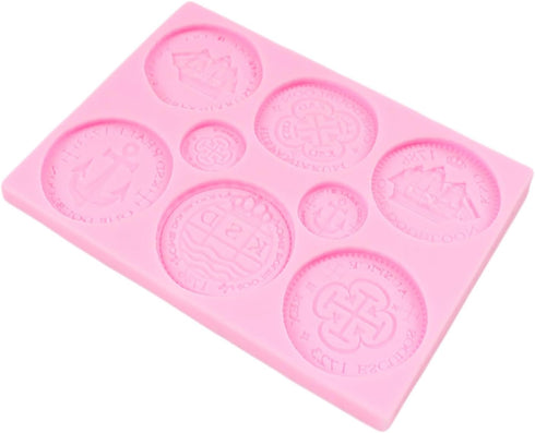 Treasure Coins Silicone Mold, Fondant Molds for Cake Decoration, Cupcake Topper, Chocolate Candy