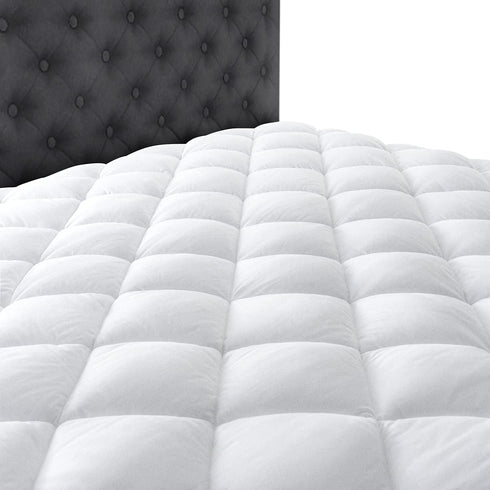 Taupiri Twin XL Quilted Mattress Pad Cover, Deep Pocket (8"-21"), Cooling Soft Pillowtop, White
