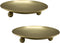 2Pcs Decorative Iron Plate Candle Holder Set - 4.33 Inch Elegant Gold Pedestal Stands for Home, Wedding, Birthday