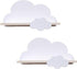 Haomian 2Pcs Cloud Floating Wooden Shelves Wall Mounted Storage Display Shelves for Bedroom