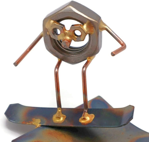 Snowboard Nut Collectible Handmade Metal Art Figurine - Desk Accessories and Trophy for Home Office D cor