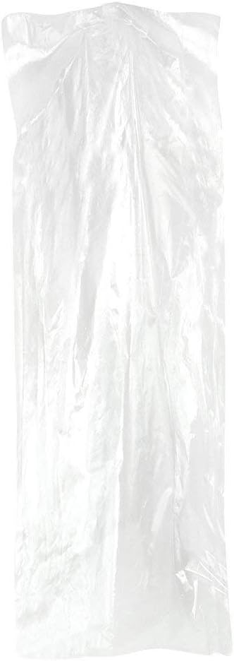 Pack of 50 Transparent Garment Bags, Clothing Cover, Gown and Dress Storage Bag (60 × 150 cm)