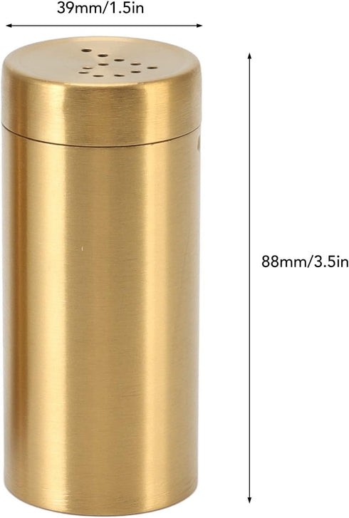 2 Pack Gold Spice Jar, Stainless Steel Shaker with Screw Open Top for Uniform Size Seasoning Bottles
