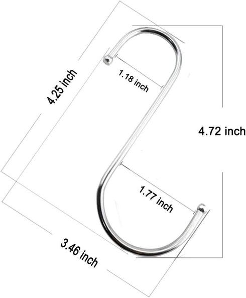 14 Pcs Heavy Duty 4.7 Inches Extra Large S Shape Hooks, Heavy-Duty Metal Hanging Hooks for Kitchenware and Gardening
