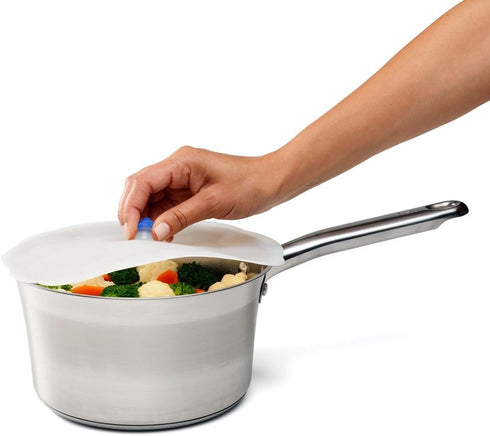 Chef'n Cloud Cover Silicone Universal Lid, 11 Inch, Frost/Pacific for Pots