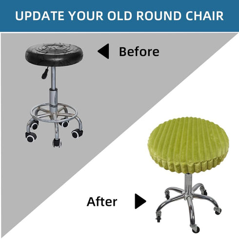 2 Pack Shukii Stool Covers - Soft Slipcover with Elastic Cushion for Round Bar Stool & Chair (Green, Large)