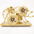 Gold Orchid Blooms Napkin Holder| Exquisite Orchid Flowers & Faux Crystals Design| Vertical Iron Metal Disposable