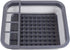 Home Basics Grey Silicone and Plastic Easy Storage Collapsible Dish Rack with Cutlery Holder