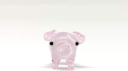 Tiny Pig Miniature Glass Figurine – Handmade Blown Glass Animal – Cute Collectible Pig Sculpture Gift (Pink)