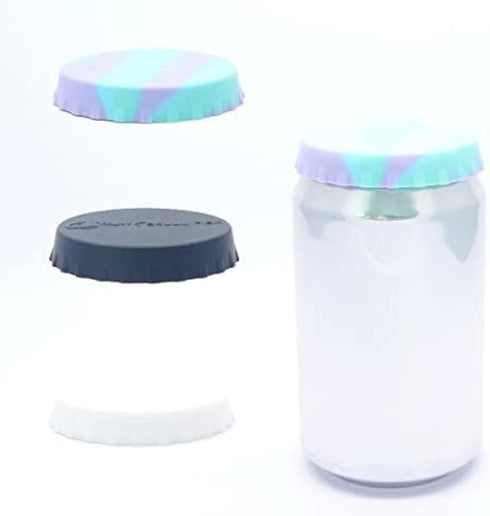SKULL FISH Soda/Beverage/Beer Saver Can Lids, Silicone Can Stopper Covers with No Spill -