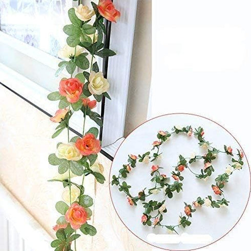 Miracliy 5Pcs 41FT Flower Garland Artificial Rose Arch Vines for Flower Wall Backdrop Wedding Decoration