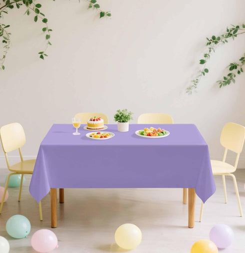 2 Pack 54 108 SietDESEO Light Purple Plastic Tablecloth Rectangle x Lavender Disposable Table Cloth Plastic Lavender
