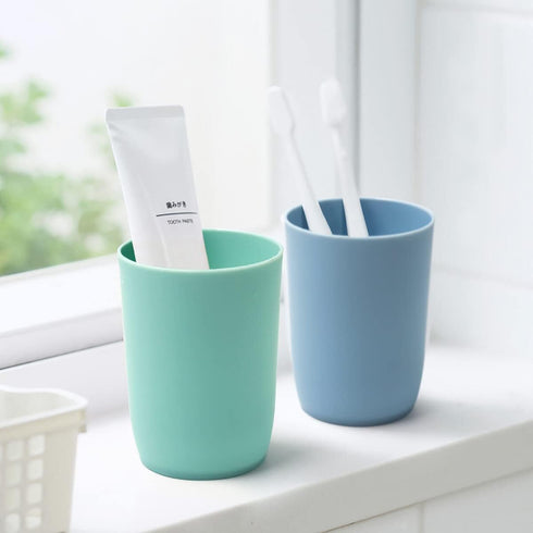 Topsky 4-Pack Bathroom Tumbler, Plastic Toothbrush Cup, Reusable Drinkware for Mouthwash