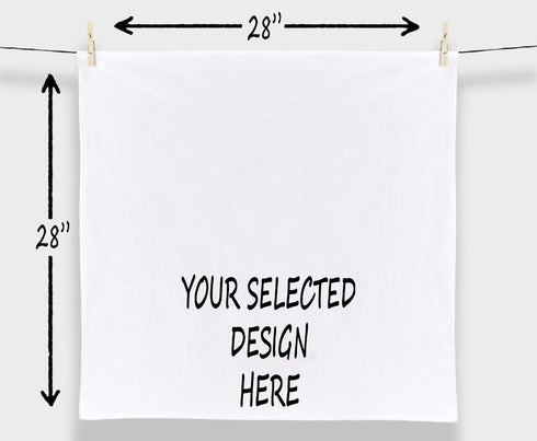 Handmade Funny Bathroom Towel, 100% Cotton Get Naked Just Kidding Flour Sack Hand Towel (28x28 Inch)