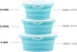 GLE2016 Collapsible Bowls, Silicone Food Storage Containers with Lids for Camping, Round Lunch Containers, Blue