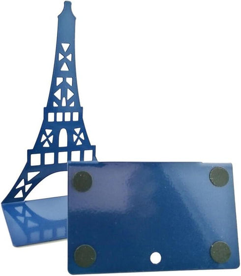 Winterworm Stylish Modern Paris Eiffel Tower Metal Decorative Bookend, Blue, Book Organizer for Home Office