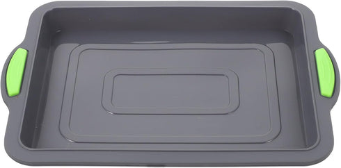 Hemoton Silicone Baking Sheet Tray Pan - Nonstick Rectangular Cookie Sheet with Silicone Handle for Oven