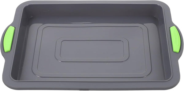 Hemoton Silicone Baking Sheet Tray Pan - Nonstick Rectangular Cookie Sheet with Silicone Handle for Oven