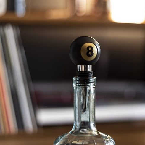 Iron & Glory 8-Ball Wine Stopper, Decorative Reusable Bottle Stopper for Wine, Champagne, Luxury Wine Gifts