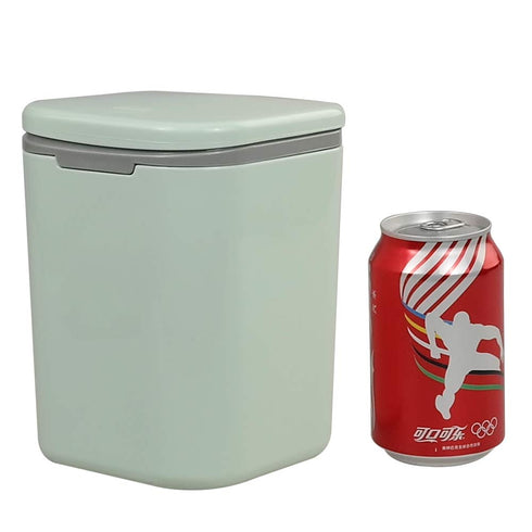 Tiny Countertop Trash Can, 0.5 Gallon with Push-Button, Green