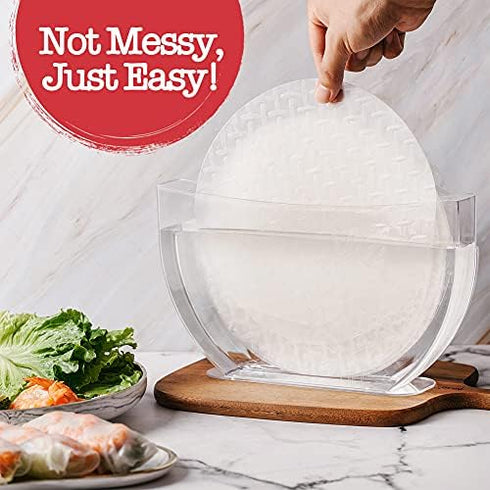 Rice Paper Water-Spring Roll Bowl, Holder for Rice Paper Wrappers for Spring Rolls, 1 Pack Rice Paper Not Included