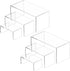 NIUBEE Acrylic Display Risers Stand 2 Sets,3 Steps Clear Riser Shelf Showcase
