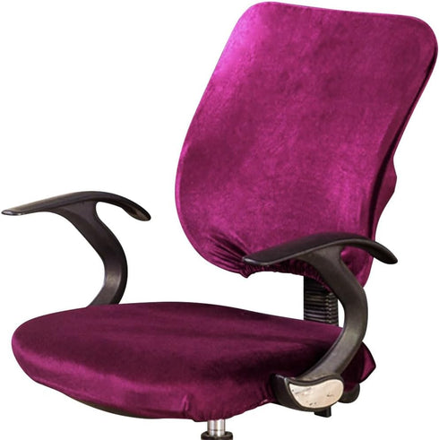 Stretch Spandex Velvet Computer Office Chair Covers, Removable Washable Slipcovers for Home and Wedding Decor