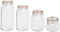 Home Basics 4 Piece Canister Set for Kitchen, Clear Glass with Metal Latches & Silicone Seals