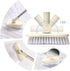 LandHope Long Handled Scrub Brush, Rotatable Brush Head for Bathroom, Kitchen, and Tile Cleaning (Beige)