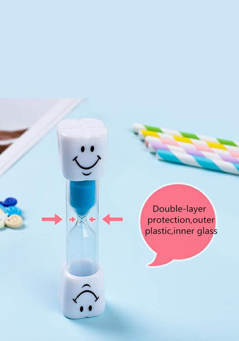 3 Minute Sand Timer Set for Brushing Teeth, Pack of 6 Colorful Smiley Hourglass Timers