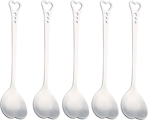 20 Pieces Heart Shaped Stainless Steel Dessert Spoons, 5.7 Inch Coffee Teaspoons for Home, Restaurant