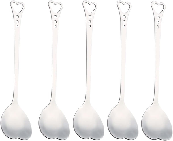 20 Pieces Heart Shaped Stainless Steel Dessert Spoons, 5.7 Inch Coffee Teaspoons for Home, Restaurant