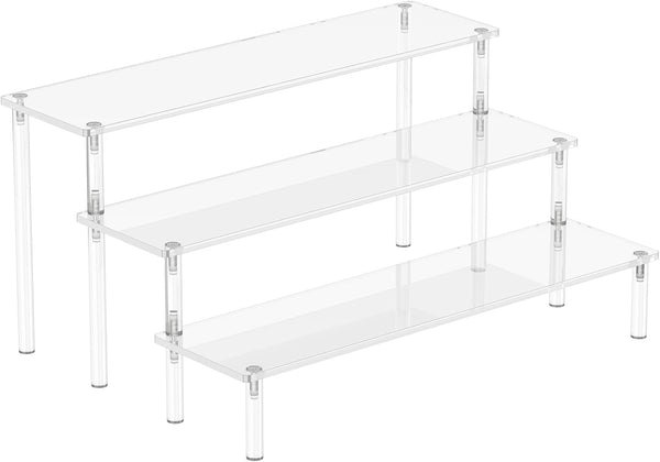 Aredpoook Acrylic Display Risers, 3 Tier Perfume Organizer Stand, Clear Cupcake Stand Holder,