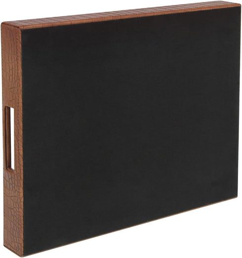Countertop, 16.2 12.2 2 inches, HofferRuffer Rectangle Serving Tray with Hole Handles for Coffee Table, Breakfast, Tea