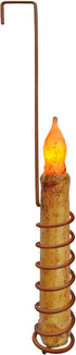 BCD Rusty Spiral Wire Door Mount Taper Candle Holder, Country Primitive Décor