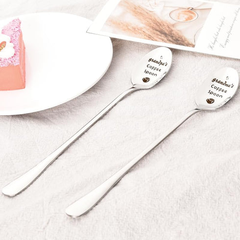 Grandma Grandpa Spoon Gifts from Grandchildren, Birthday and Christmas Gifts for Grandmother, Grandfather Coffee Lovers