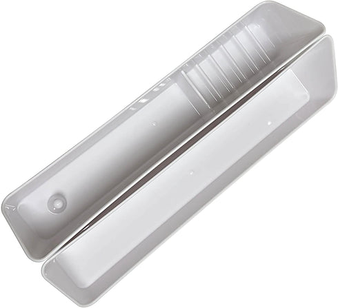 Bueyfolt 11" Kitchen Sink Front Tip-Out Accessory Trays with Mounting Screws, White, 2 Pack (Conventional Open Tray &
