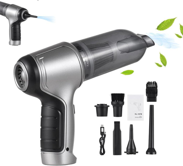 Cordless Handheld Car Vacuum Cleaner, 19000PA Rechargeable Mini Vacuum and Blower, 3-in-1 Powerful Suction, Washable