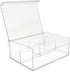 Isaac Jacobs Multi-Sectional Tray Organizer with Lid (6.7" L x 8.6" W x 3.4" H), 3-Compartment Storage for Makeup,
