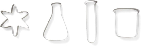 Fox Run Chemistry Lab Cookie Cutter Set, Science Cookie Cutters, Set of 4