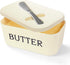 Piunaoa White Butter Dish with Lid & Knife - Food-Grade Plastic Container, Large
