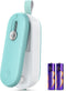 Mini Bag Sealer, 2 in 1 Heat Seal with Cutter and Lanyard, Portable Resealer Machine for Plastic Snack Bags (Batteries