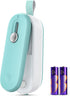Mini Bag Sealer, 2 in 1 Heat Seal with Cutter and Lanyard, Portable Resealer Machine for Plastic Snack Bags (Batteries