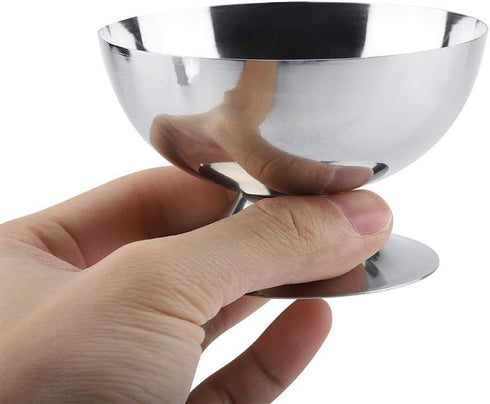 7oz/200ml Hapivida Ice Cream Cup, Stainless Steel Serving Dessert Bowls Silver Ice Cream Dish Sauce Bowls Footed Yogurt