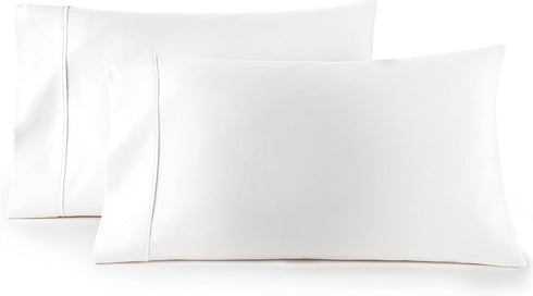 HC Collection Pillow Cases Standard/Queen Size Set of 2 - Microfiber, Extra Soft, White